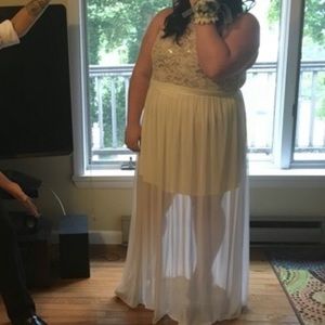 Cream and white dress